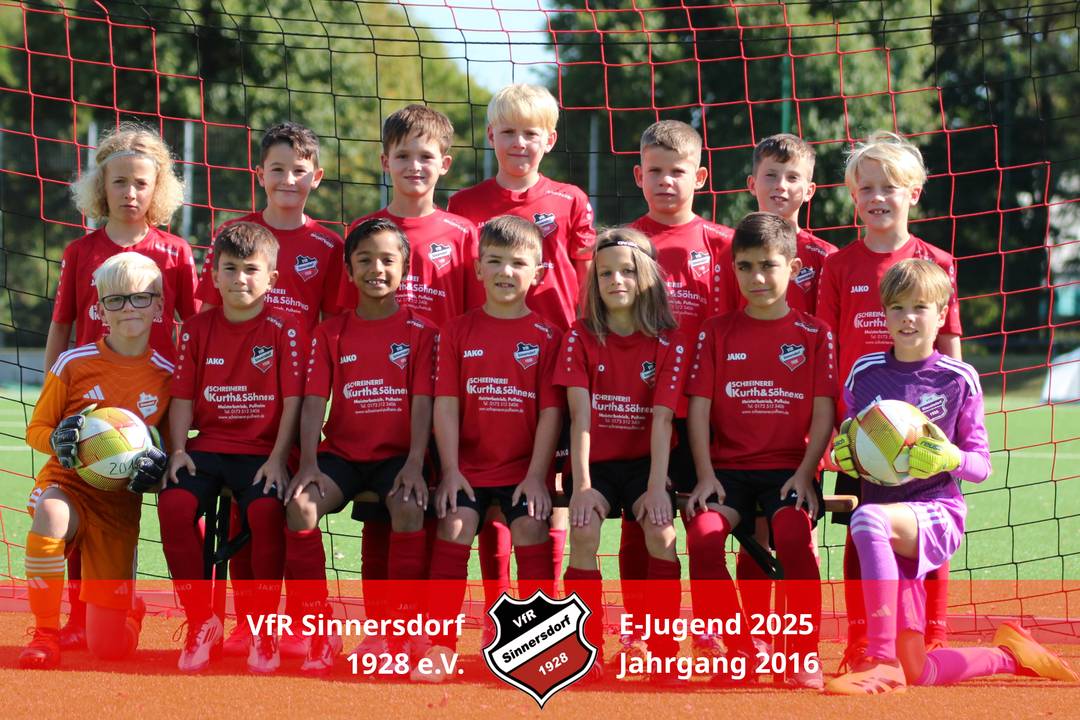 Mannschaftsfoto der F-Junioren aus der Saison 24/25 Mannschaftsfoto der E-Junioren 2025/26