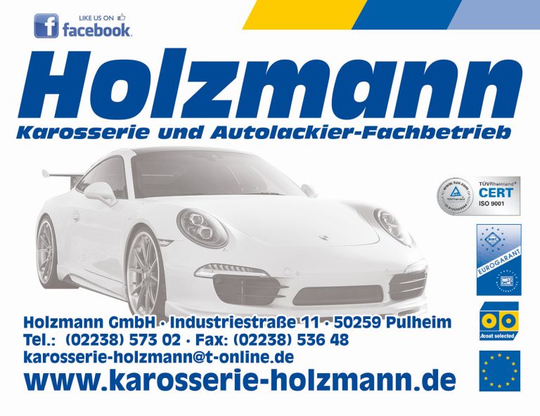 Werbeplakat von Krosserie Holzmann