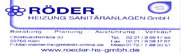 Werbeplakat von Röder Heizung- und Sanitäranlagen